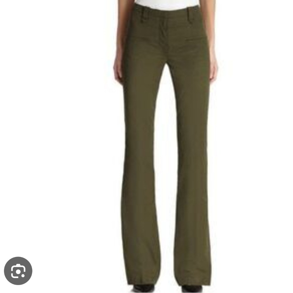 Altuzarra‎ Olive Green Flare Leg Tailored Trousers Made in Italy Size 38 IT